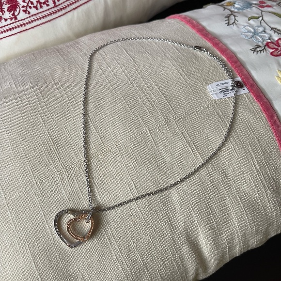 Michael Kors double chain hearts necklace sliver/rose gold tone NWT MKJ7898931 - Picture 6 of 12